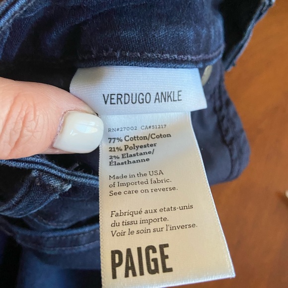 PAIGE Verdugo Ankle Skinny Jeans Size 25 GUC - Picture 4 of 4